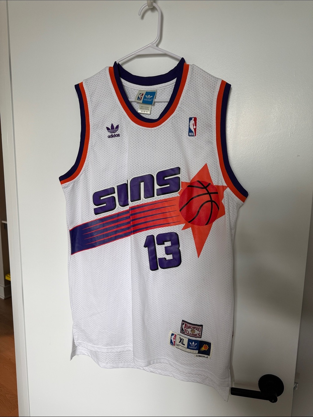 adidas White Purple Orange Phoenix Suns #13 Jersey